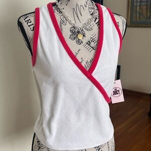 Juicy Couture White Tank Top with Pink Trim